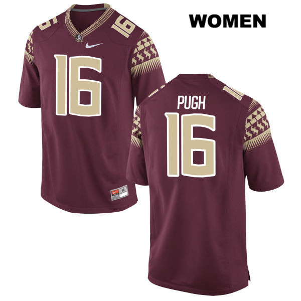 Women's NCAA Nike Florida State Seminoles #16 Jacob Pugh College Red Stitched Authentic Football Jersey IRZ5769ZG